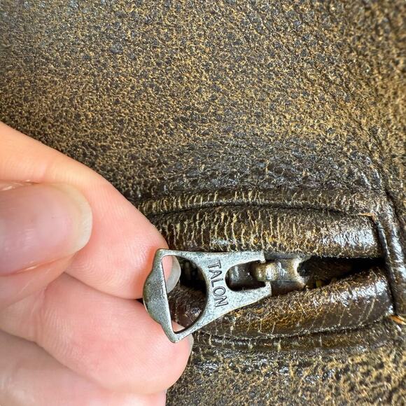 Vintage Levis LVC 1930s Menlo Leather Full Zip Jacket Italy Made Brown Sz Small - Picture 8 of 15